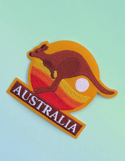 Kangaroo sunset embroidered badge