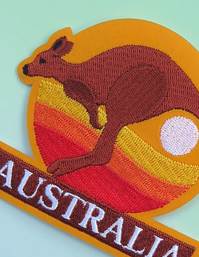 Kangaroo sunset embroidered badge