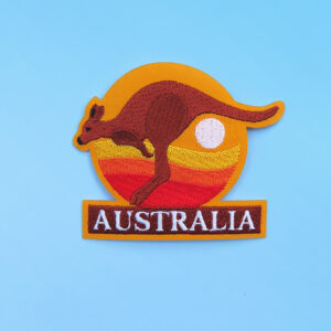 Kangaroo sunset embroidered badge