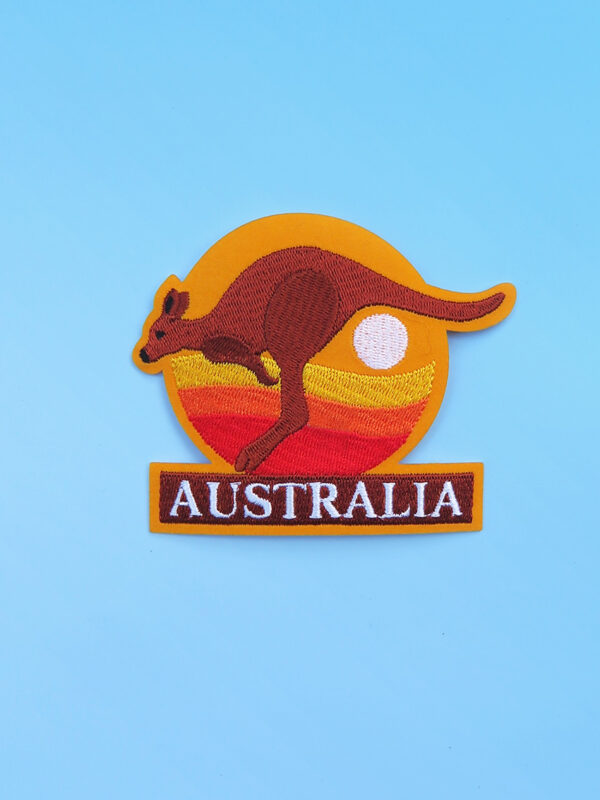 Kangaroo sunset embroidered badge