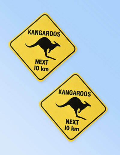 Kangaroo Road sign sticker