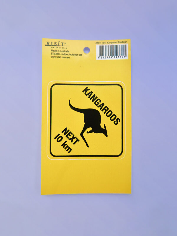 Kangaroo Road sign sticker