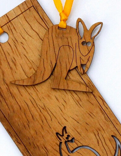 Australian made wooden kangaroo bookmark