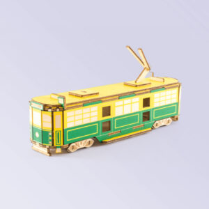 Wooden coloured Melbourne tram model