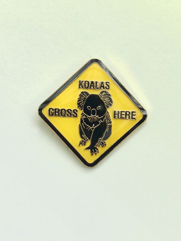 Koala Road Sign hat pin