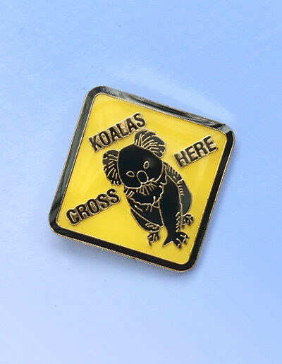 Koala Road Sign hat pin