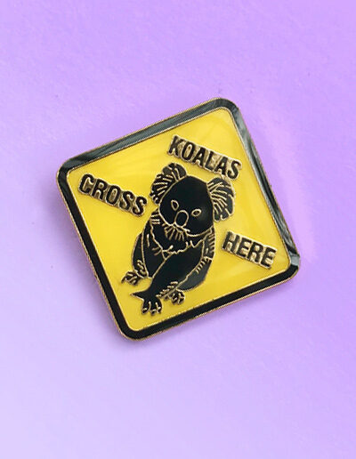 Koala Road Sign hat pin