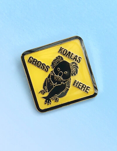 Koala Road Sign hat pin