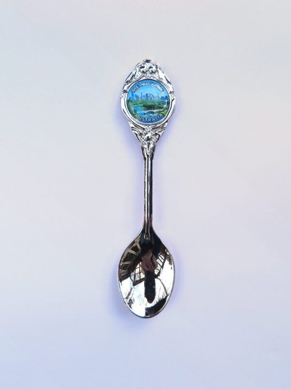 Souvenir spoon with the Melbourne skyline on the crest