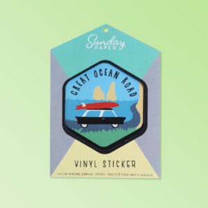 Australian Made vinyl sticker of The Great Ocean Road. A simple cute design sticker in a nice card flat package