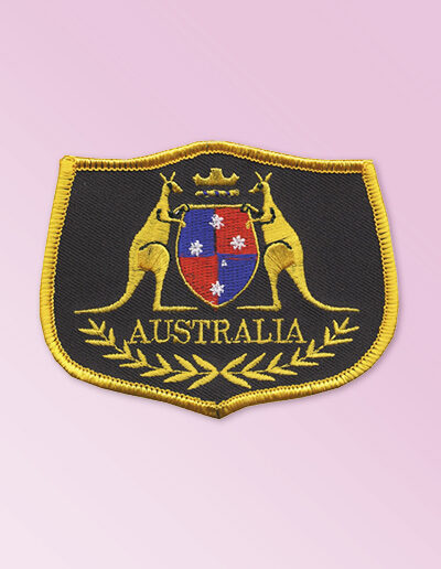 Kangaroo shield embroidered badge