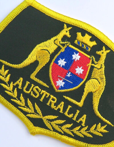 Kangaroo shield embroidered badge