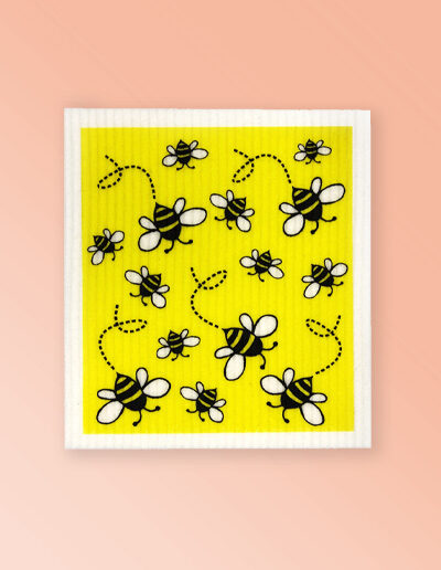 Yellow Bees dishcloth