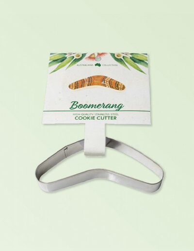 Boomerang shaped metal cookie cutter