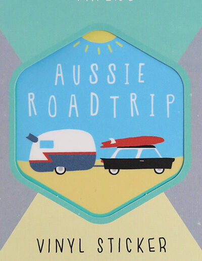 Australian Made vinyl sticker of an Aussie Road Trip. A simple cute design sticker in a nice card flat package