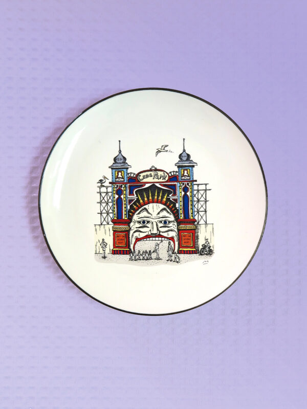 Luna Park design porcelain canape plate by Squidinki
