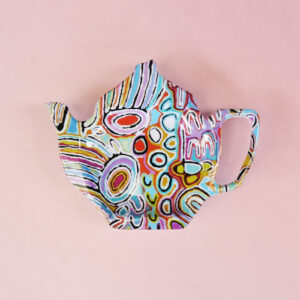 Melamine tea bag holder in the shape of a teapot
