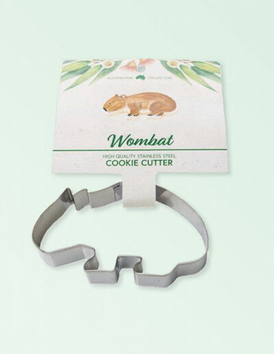Wombat shaped metal cookie cutter