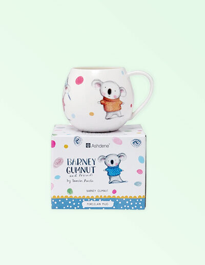 Barney Gumnut china mug and presentation box. Barney Gumnut the koala is on this mug.