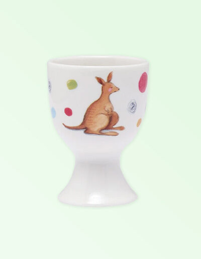 Barney Gumnut china egg cup. Hoppity Kangaroo is on this egg cup.