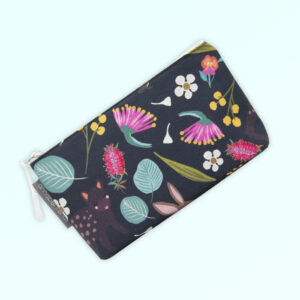 Small cosmetic bag with the fabric design of Australian nocturnal animals