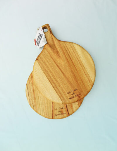 Two pizza wooden chopping boards