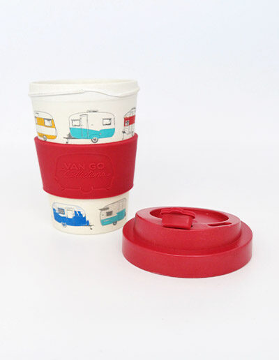 Bamboo travel mug in red