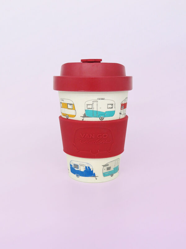Bamboo travel mug in red
