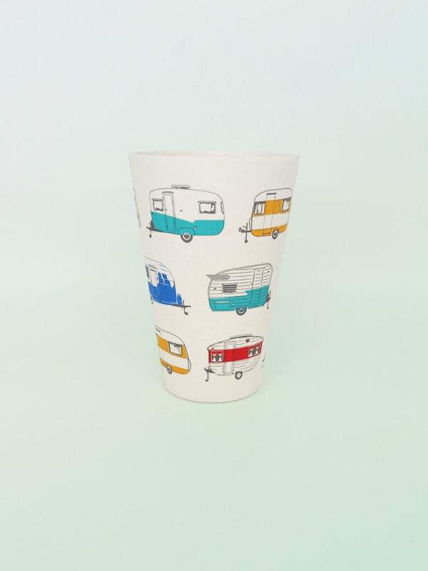 Coloured caravans bamboo tumbler