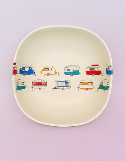 Coloured caravans bamboo Cereal Bowl