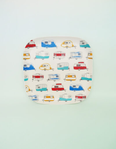 Coloured caravans bamboo Small plate