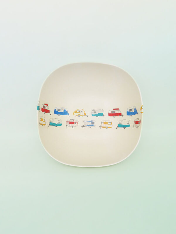 Coloured caravans bamboo Salad Bowl