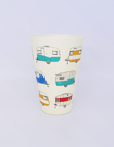 Coloured caravans bamboo tumbler