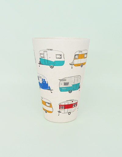 Coloured caravans bamboo tumbler