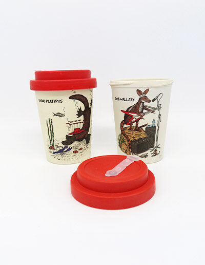 Rock Wallaby & Platypus Eco bamboo keep cup