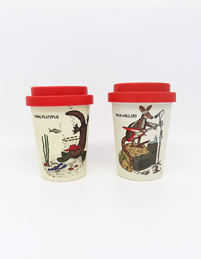 Rock Wallaby & Platypus Eco bamboo keep cup