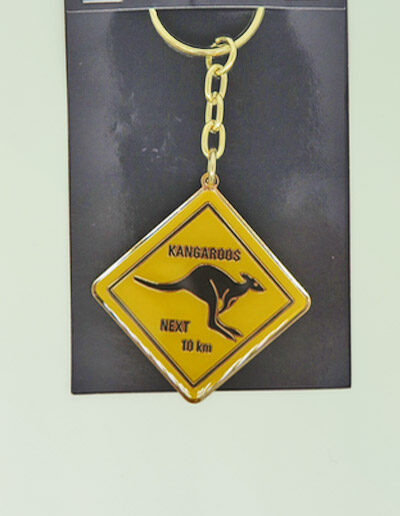 Kangaroo Road Sign Keyring