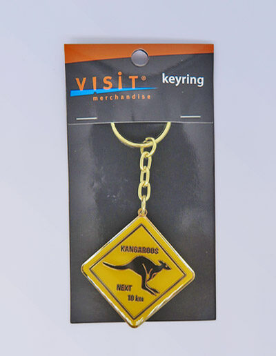 Kangaroo Road Sign Keyring