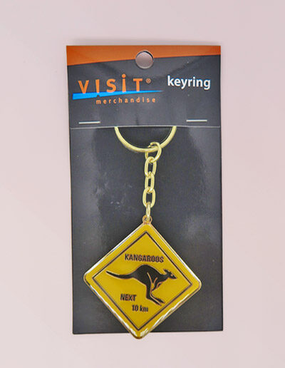 Kangaroo Road Sign Keyring