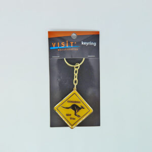 Kangaroo Road Sign Keyring