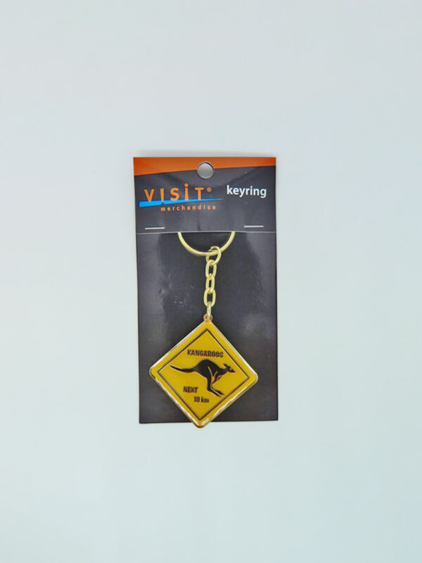 Kangaroo Road Sign Keyring