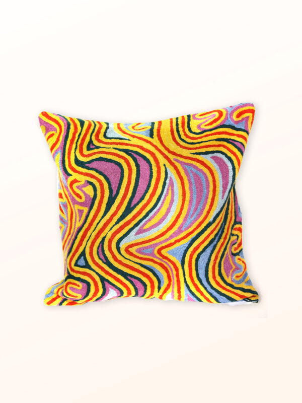 Better World Arts Wool cushion 30cm. Design by Liddy Napanangka Walker