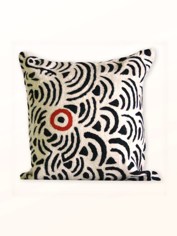 Better World Arts Wool cushion 30cm. Design by Nelly Patterson