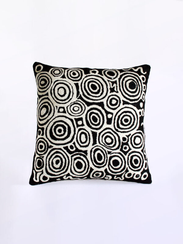 Better World Arts Wool cushion 40cm. Design by Nelly Patterson