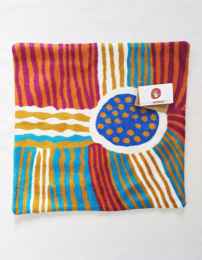 Better World Arts Wool cushion 40cm. Design by Sarah Lane