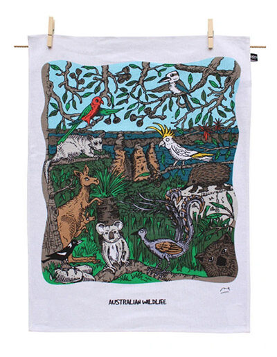 Squidinki Wildlife tea towel