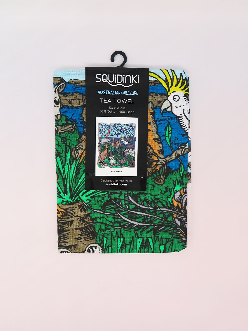 Squidinki Tea Towel Australian Wildlife Souvenirs Direct