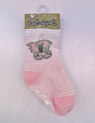 Earth Nymph baby socks pink