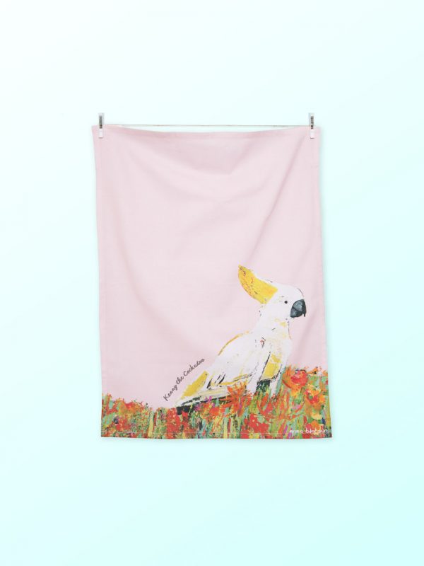 Cockatoo tea towel