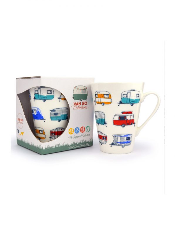 Colourful Caravans china mug